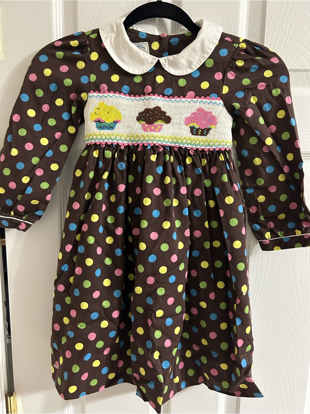 Marmellata Toddler Sz 5 Polka Dots & Embroidered Cupcake Details EUC